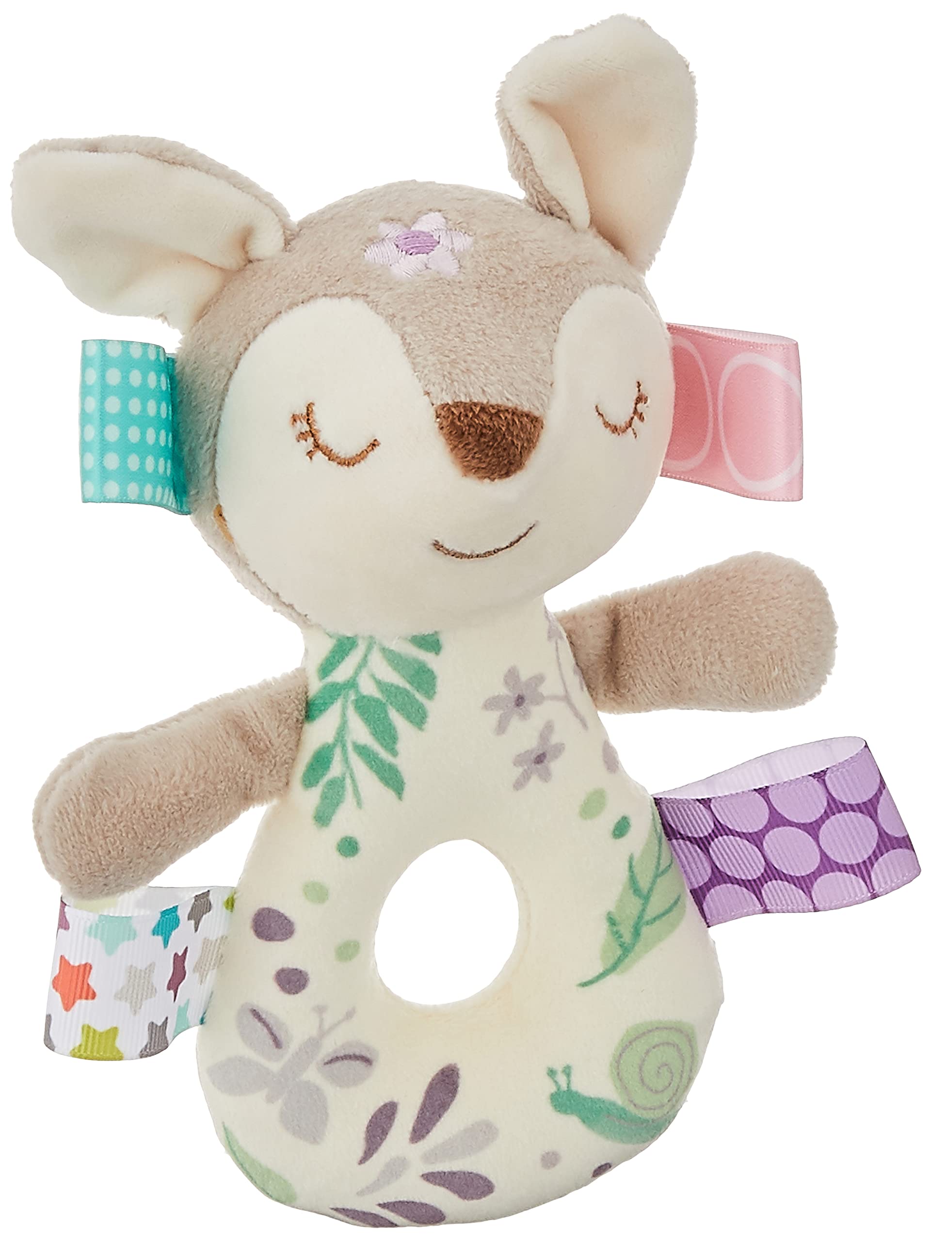 Taggies Soft Ring Baby Rattle, 15-Centimetres, Flora Fawn