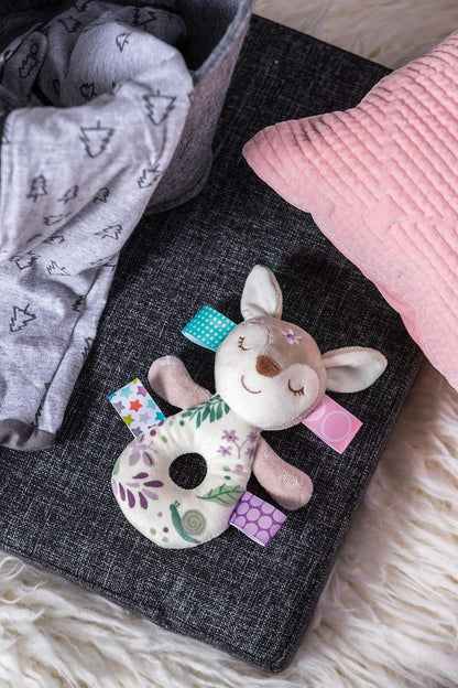 Taggies Soft Ring Baby Rattle, 15-Centimetres, Flora Fawn