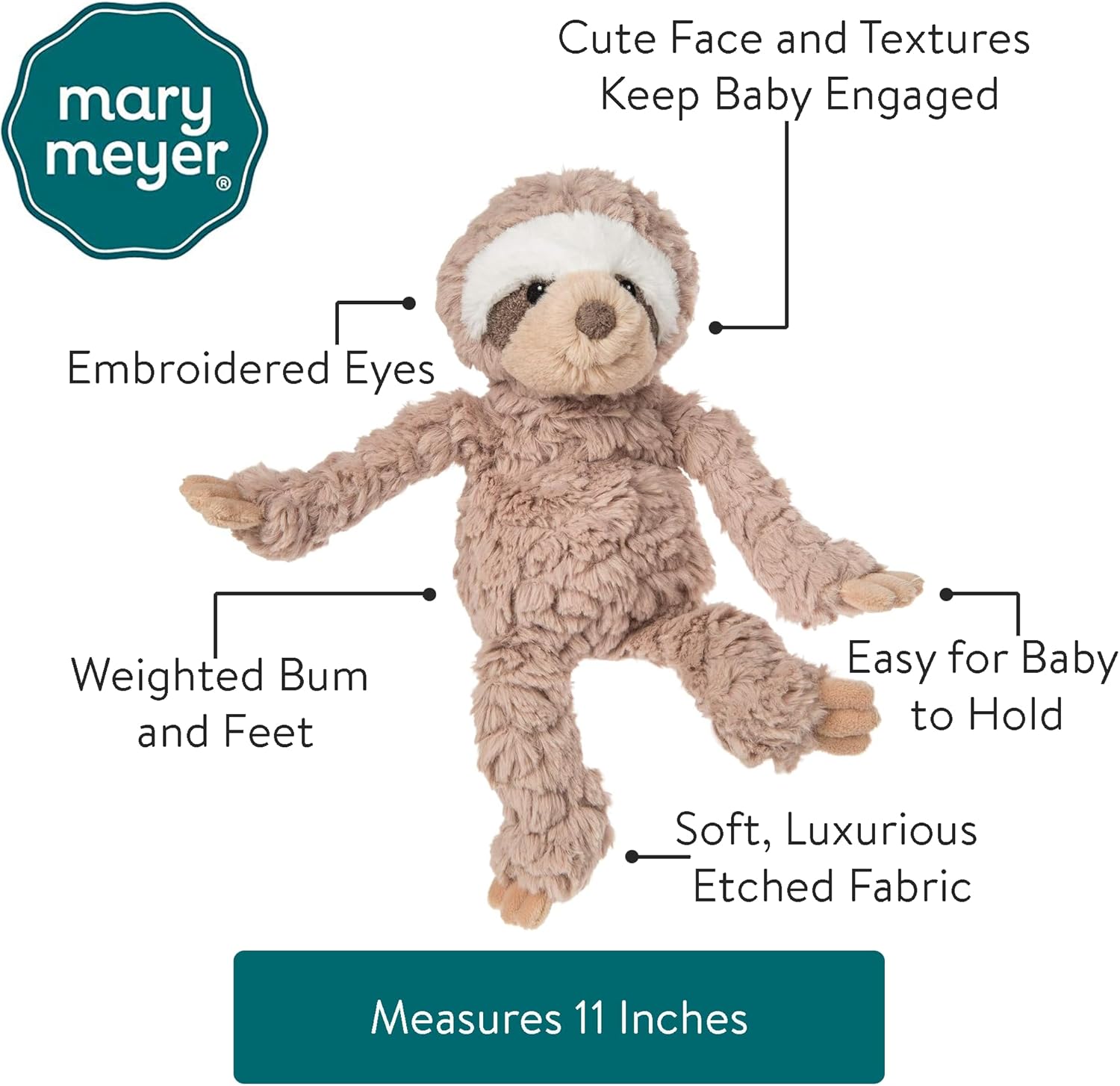 Mary Meyer Putty Nursery Stuffed Animal Soft Toy, 28-Centimetres, Sloth