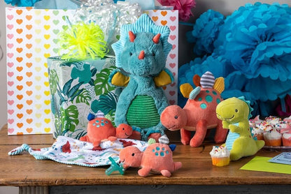 Mary Meyer Pebblesaurus Stuffed Animal Security Blanket, 33 x 33-Centimetres, Coral Dinosaur
