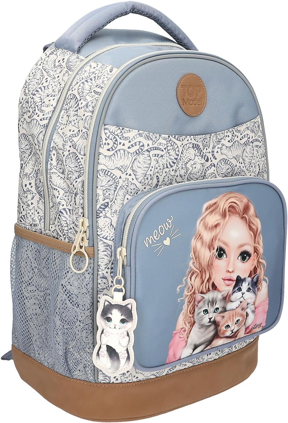 Topmodel - School Backpack Cat Love - Light Blue And Cream (413276)