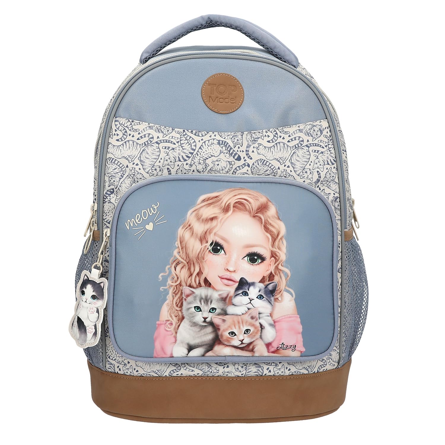Topmodel - School Backpack Cat Love - Light Blue And Cream (413276)