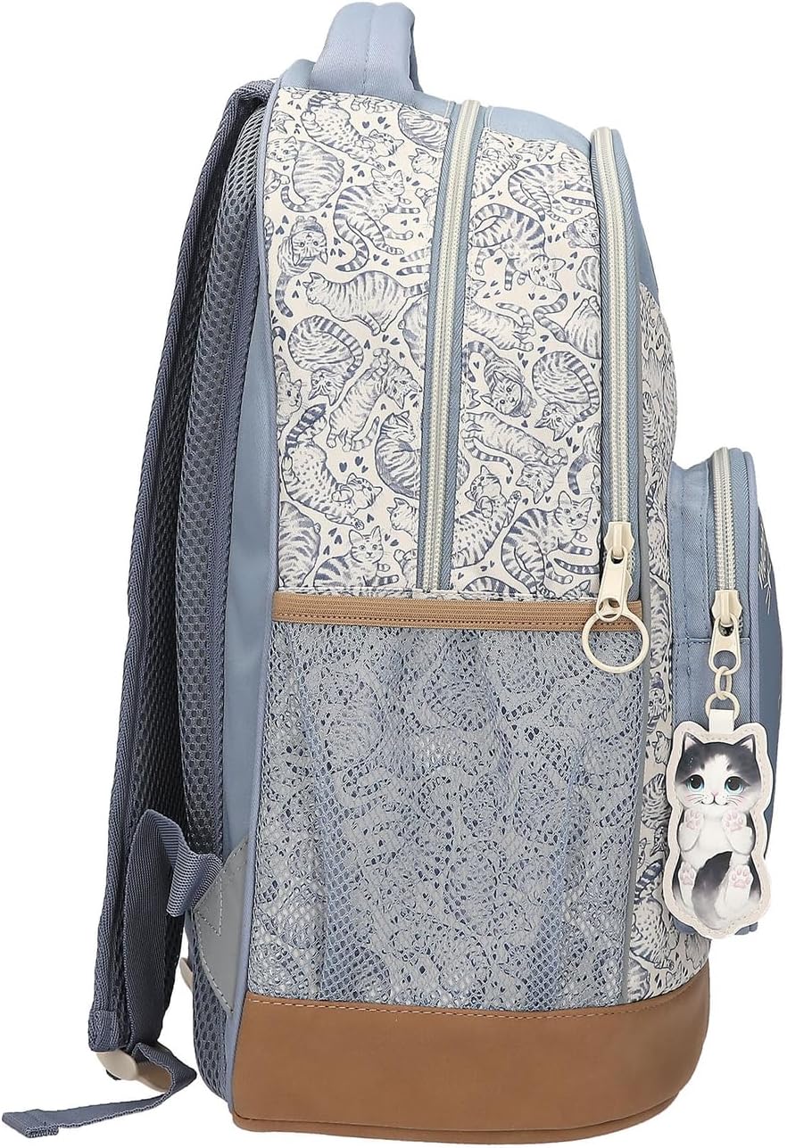 Topmodel - School Backpack Cat Love - Light Blue And Cream (413276)