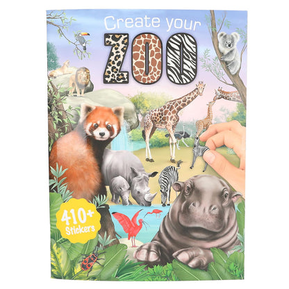 Depesche 13607 Creëer je dierentuin - kleurboek met 24 voorbedrukte pagina's om dierentuinmotieven te maken, incl. 3 dubbelpagina stickers
