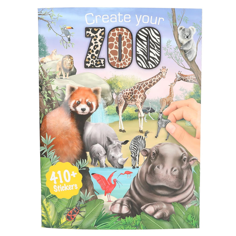 Depesche 13607 Creëer je dierentuin - kleurboek met 24 voorbedrukte pagina's om dierentuinmotieven te maken, incl. 3 dubbelpagina stickers