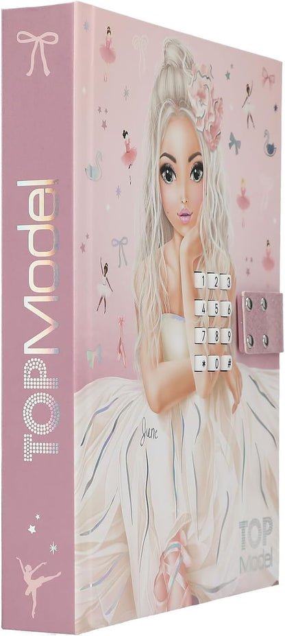 Depesche 13609 TOPModel Ballet Diary with Number Code and Sound, Book with 80 Lined and Colourful Illustrated Pages