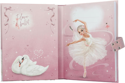 Depesche 13609 TOPModel Ballet Diary with Number Code and Sound, Book with 80 Lined and Colourful Illustrated Pages
