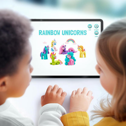 Hey Clay Rainbow Unicorns 15 Cans Set - Colourful Modelling Kids Air-Dry Clay Set 15 Cans with Sculpting Tools and Fun Interactive Instructions