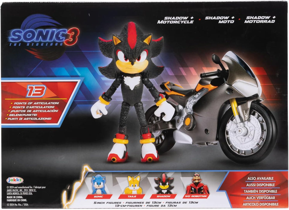 Sonic 3 Movie - 5 inch figuur w/voertuig (motorfiets