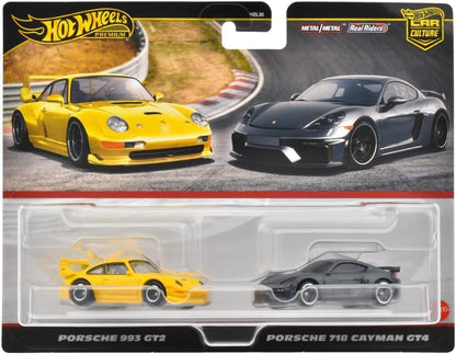 Hot Wheels - Premium Car Culture - Real Riders (Porsche 993 GT2 & Porschr 718 Cayman GT4) /Toys