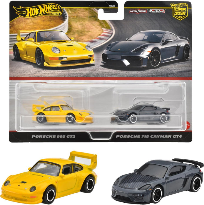 Hot Wheels - Premium Car Culture - Real Riders (Porsche 993 GT2 & Porschr 718 Cayman GT4) /Toys