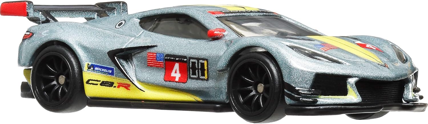 Hot Wheels Premium Car Culture Collectible Toy Car, 1:64 Scale Die-Cast Corvette C8 R, Race Day Vehicle with Real Riders Tires