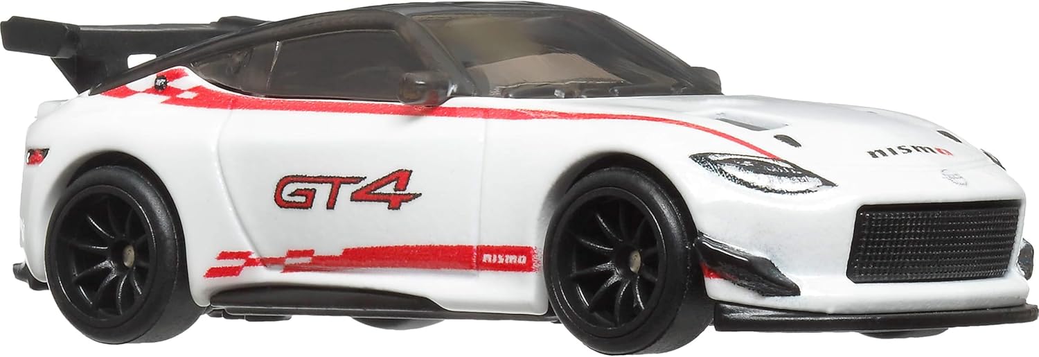 Hot Wheels Premium Car Culture Collectible Toy Car, 1:64 Scale Die-Cast Nissan Z GT 4, Race Day Vehicle with Real Riders Tires