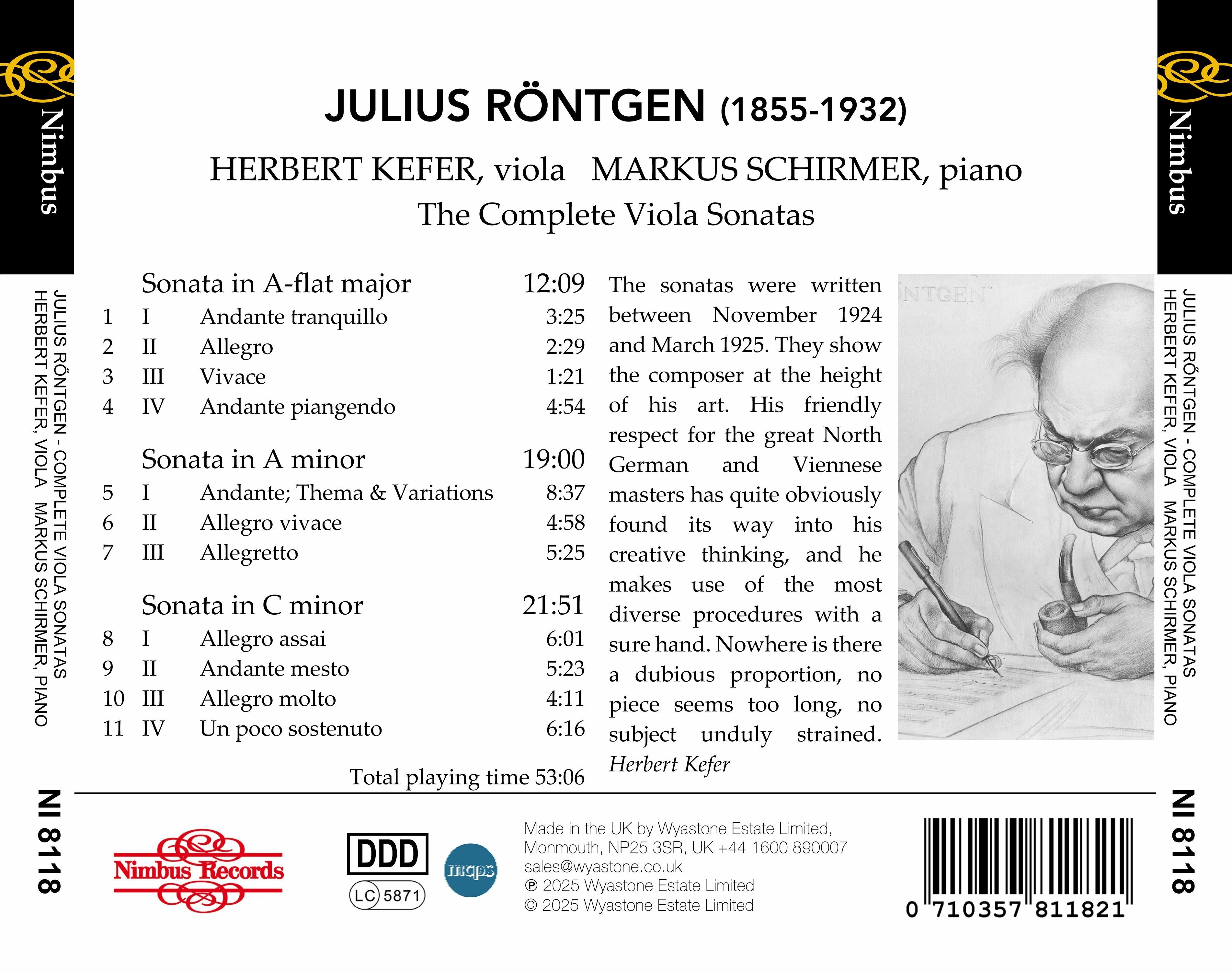 Julius Röntgen: The Complete Viola Sonatas