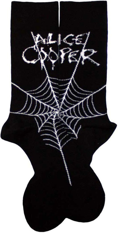 Rock Off officially licensed products Alice Cooper Web Logo Ankle Socks UK Size 7-11, black, M