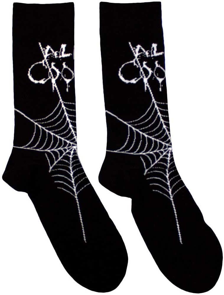 Rock Off officially licensed products Alice Cooper Web Logo Ankle Socks UK Size 7-11, black, M