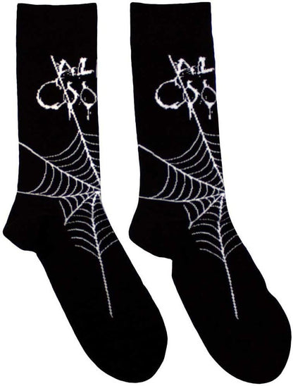 Rock Off officially licensed products Alice Cooper Web Logo Ankle Socks UK Size 7-11, black, M