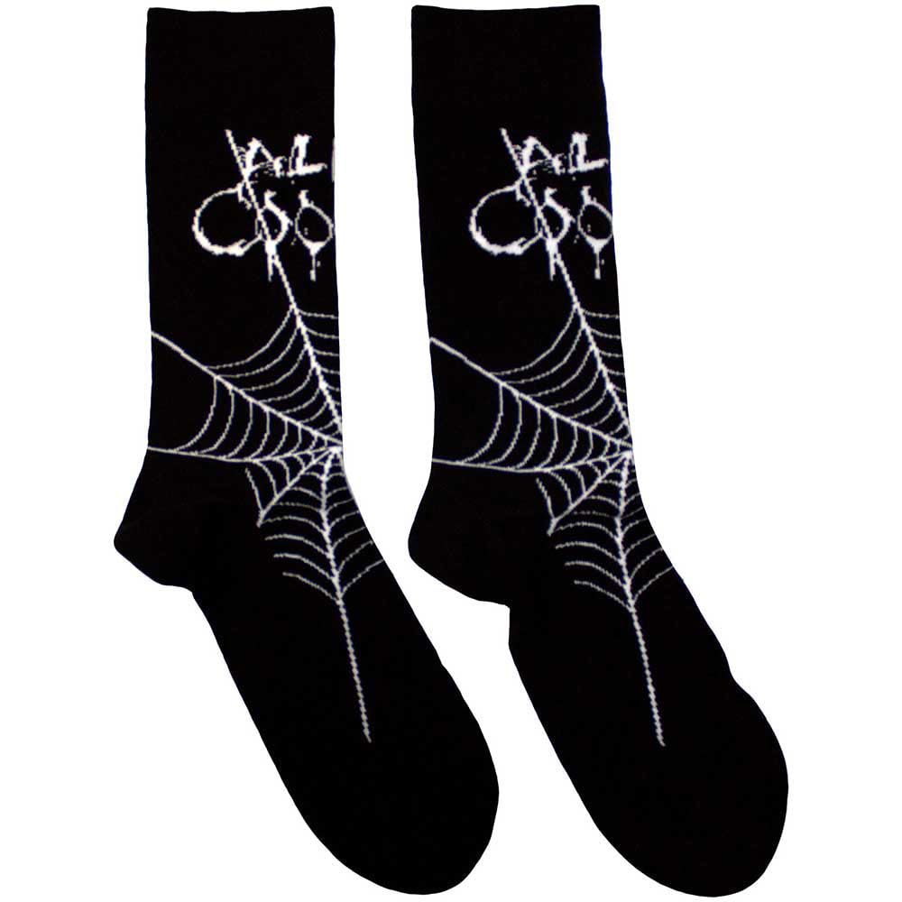 Rock Off officially licensed products Alice Cooper Web Logo Ankle Socks UK Size 7-11, black, M