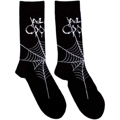 Rock Off officially licensed products Alice Cooper Web Logo Ankle Socks UK Size 7-11, black, M