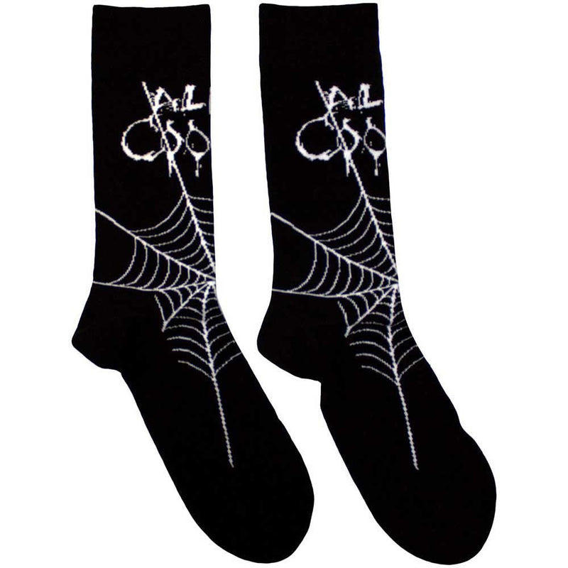 Rock Off officially licensed products Alice Cooper Web Logo Ankle Socks UK Size 7-11, black, M
