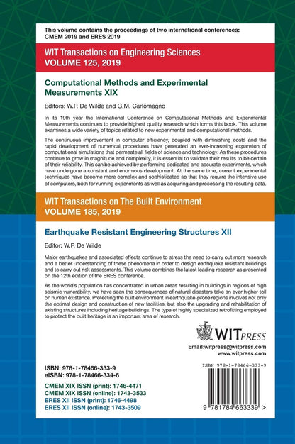 Computational Methods and Experimental Measurements XIX & Earthquake Resistant Engineering Structures XII