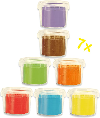 SES Creative 00503 Dino Clay Mega Set - Create Dinosaur Figures with 7 Moulds and 7 Colours of Washable Clay - Gluten-Free and Vegan-Friendly - Perfect for Creative Play for Kids Aged 2+