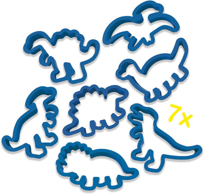 SES Creative 00503 Dino Clay Mega Set - Create Dinosaur Figures with 7 Moulds and 7 Colours of Washable Clay - Gluten-Free and Vegan-Friendly - Perfect for Creative Play for Kids Aged 2+