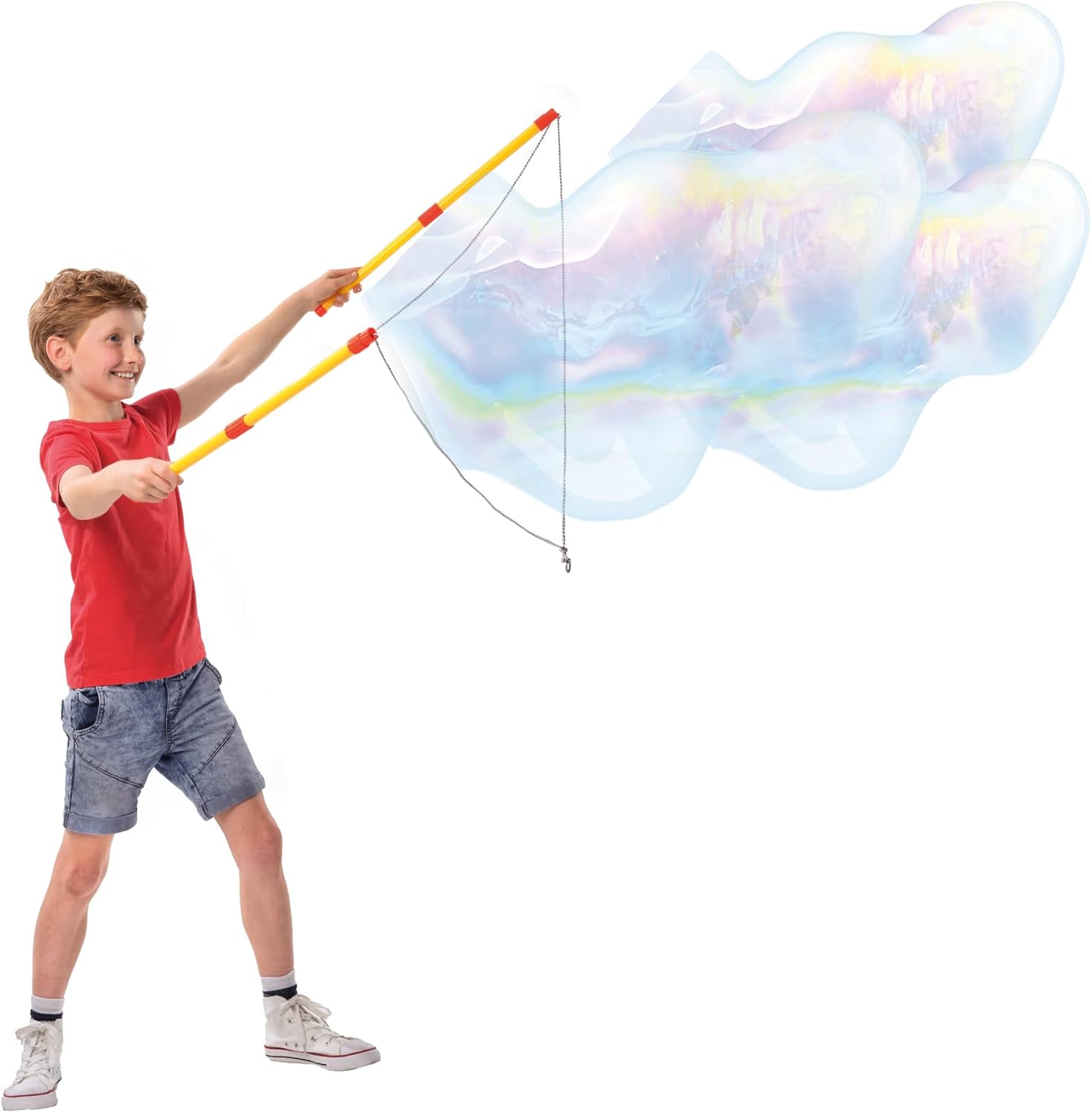 SES Creative 02323 Mega Bubbles with XXL Wands - Create Extra-Large Bubbles with Handy Tool - Includes Bubble Solution