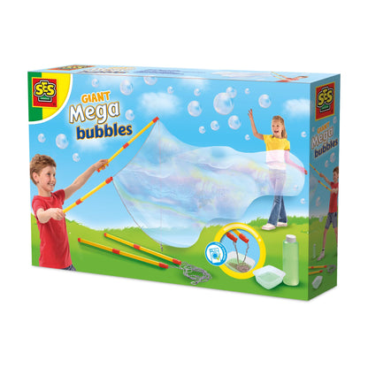 SES Creative 02323 Mega Bubbles with XXL Wands - Create Extra-Large Bubbles with Handy Tool - Includes Bubble Solution