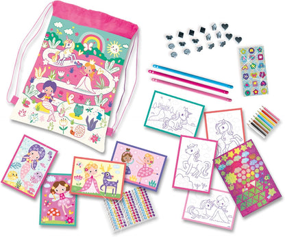 SES Creative 02401 Activity Bag - Make Bracelets - Colouring - Stickering - Crafting on The Go - Decorate Your Own Bag