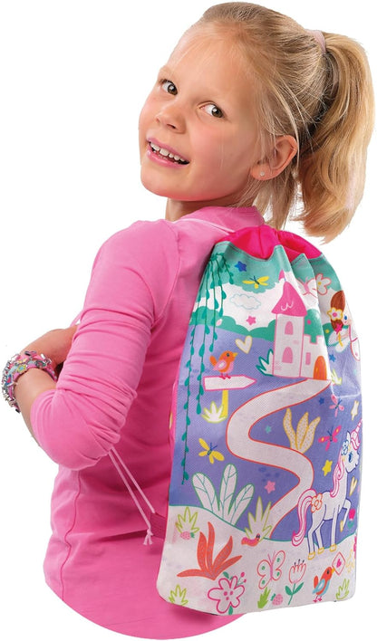 SES Creative 02401 Activity Bag - Make Bracelets - Colouring - Stickering - Crafting on The Go - Decorate Your Own Bag