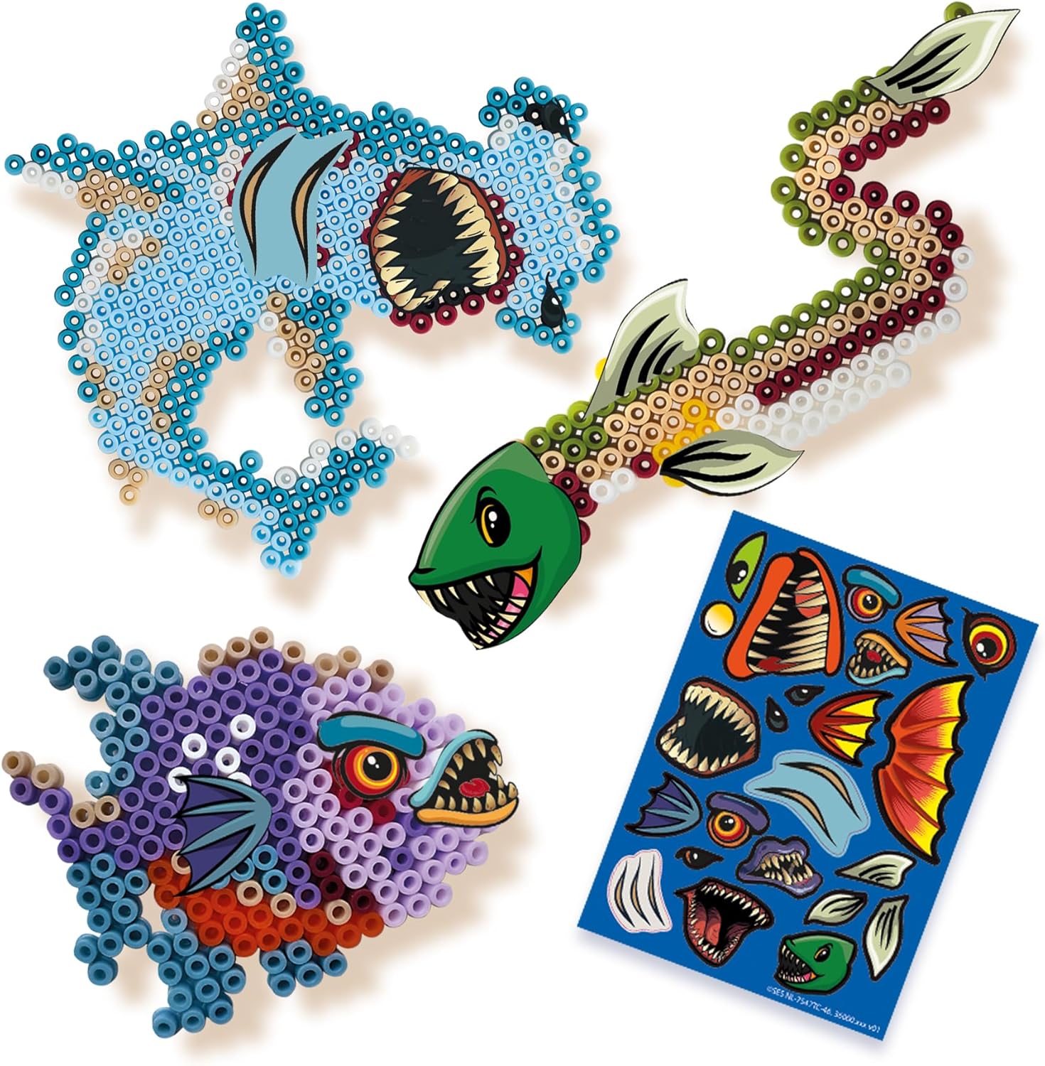 SES Creative 06209 Beedz Cool Sea Creatures - Crafting - Ironing Beads - Includes Beads and Pegboard