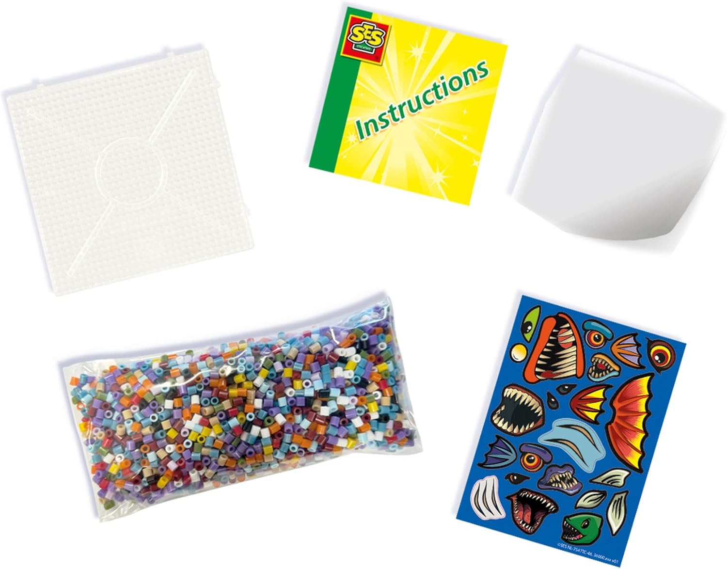 SES Creative 06209 Beedz Cool Sea Creatures - Crafting - Ironing Beads - Includes Beads and Pegboard