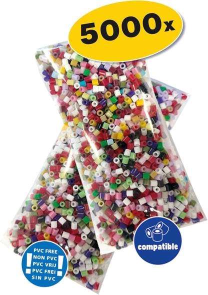 SES Creative 09363 Beedz Art - Joker or Harley Quinn - Create a Split-Face Portrait with Ironing Beads - 5000 Beads - Crafting for Adults