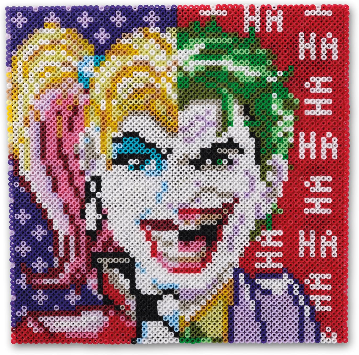 SES Creative 09363 Beedz Art - Joker or Harley Quinn - Create a Split-Face Portrait with Ironing Beads - 5000 Beads - Crafting for Adults