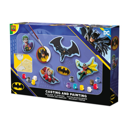 SES Creative 09364 DC Batman Figures Plaster Casting and Painting - Includes Plaster of Paris and Paint - Make Your Own Batman Figures - Painting kit