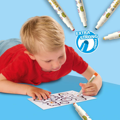 SES Creative 14475 My First Colouring Stickers - Creative Play Kit for Kids Aged 1+ - 26 Stickers to Decorate - Safe Materials - Fun Craft Activity for Little Hands