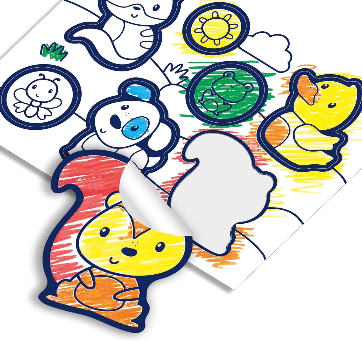 SES Creative 14475 My First Colouring Stickers - Creative Play Kit for Kids Aged 1+ - 26 Stickers to Decorate - Safe Materials - Fun Craft Activity for Little Hands
