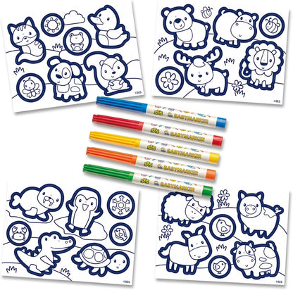 SES Creative 14475 My First Colouring Stickers - Creative Play Kit for Kids Aged 1+ - 26 Stickers to Decorate - Safe Materials - Fun Craft Activity for Little Hands
