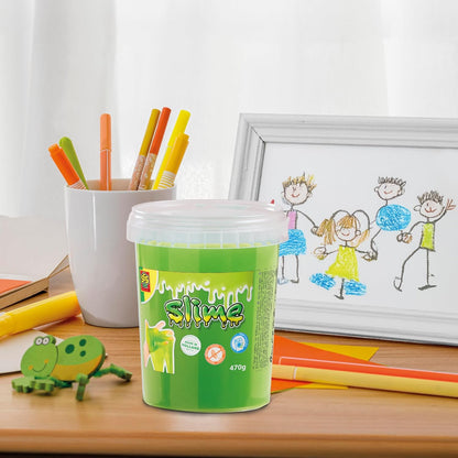 SES Creative 15031 - Muco verde neon in tazza, 470 g, giocattolo per bambini dai 3 anni in su