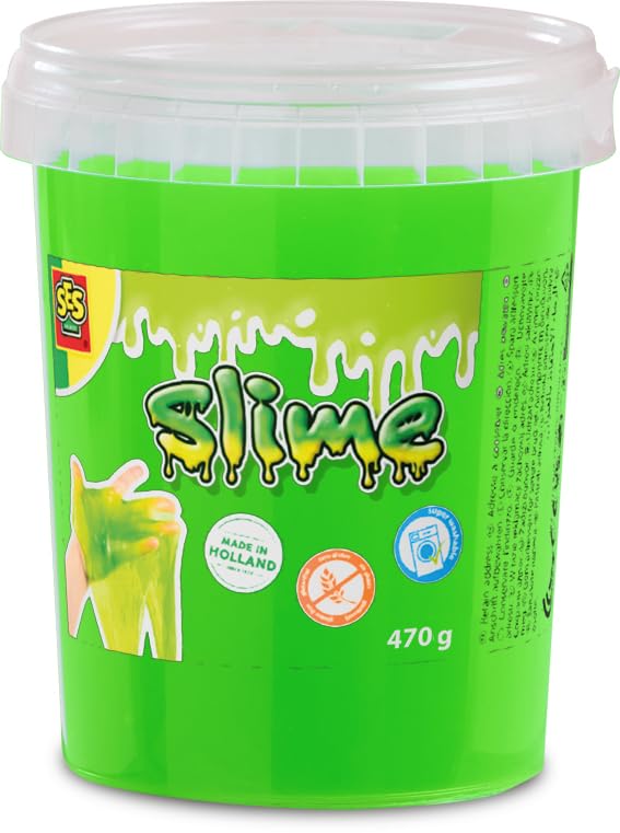 SES Creative 15031 - Muco verde neon in tazza, 470 g, giocattolo per bambini dai 3 anni in su