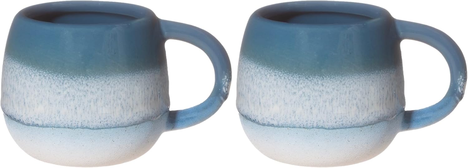 Mojave Glaze Espresso Blue Mug Set Of 2
