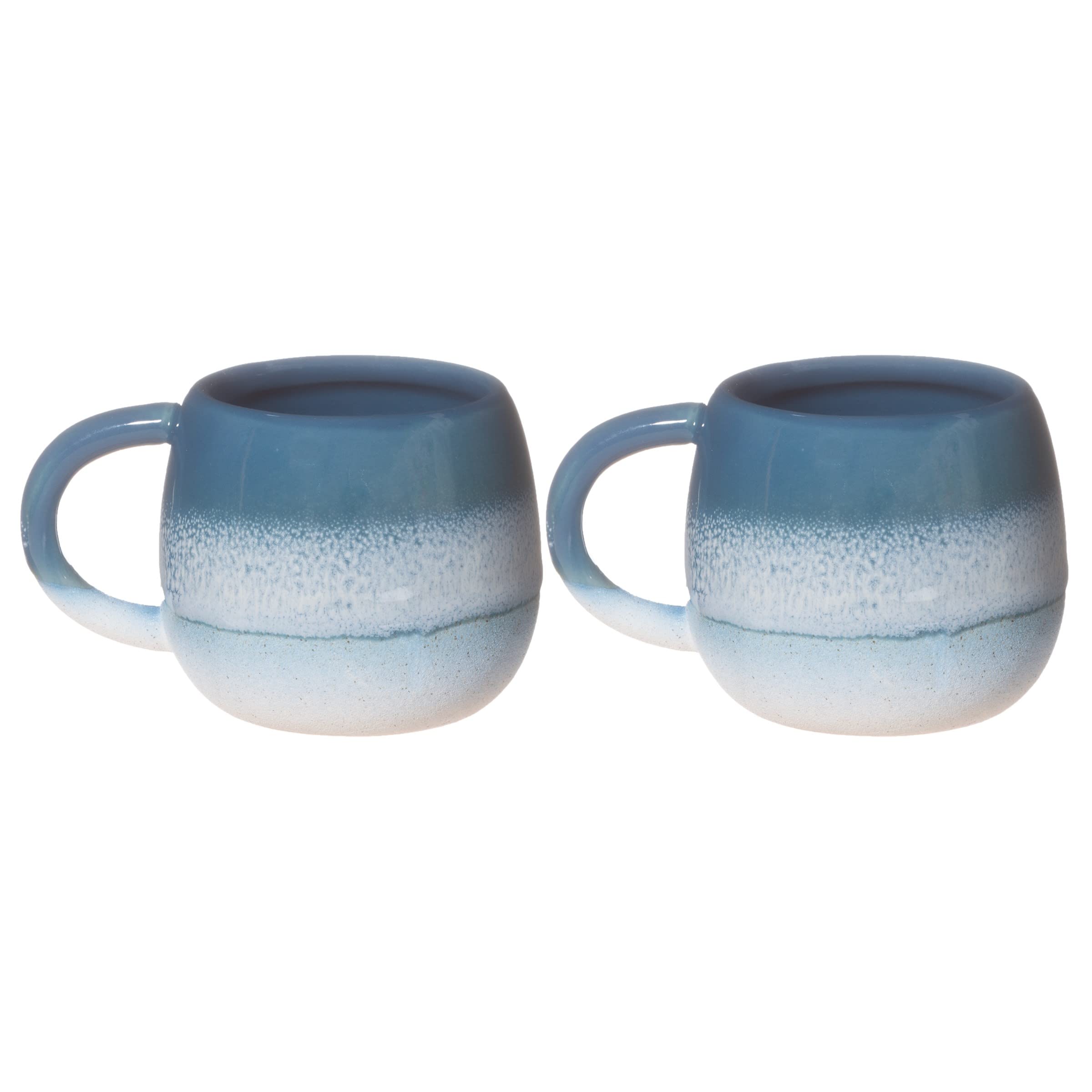 Mojave Glaze Espresso Blue Mug Set Of 2
