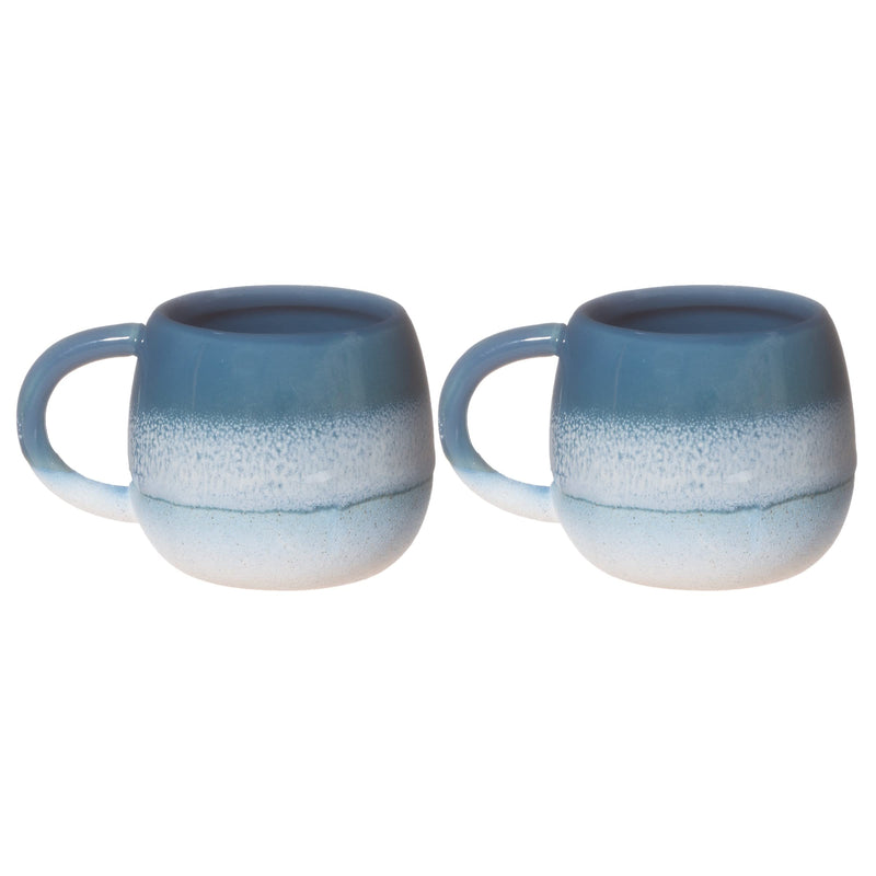 Mojave Glaze Espresso Blue Mug Set Of 2