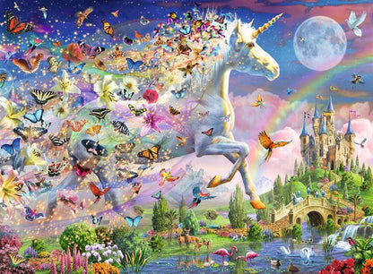 Children's puzzle 200 XXL Teile - Leuchtendes Schmetterlingseinhorn