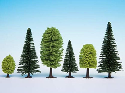 NOCH® Gemengde bomen, met modelbouw bomen, 10 stuks 5-14 cm voor spoorbreedtes H0, TT, perfect ook voor knutselen, doe-het-zelf en wiegjes