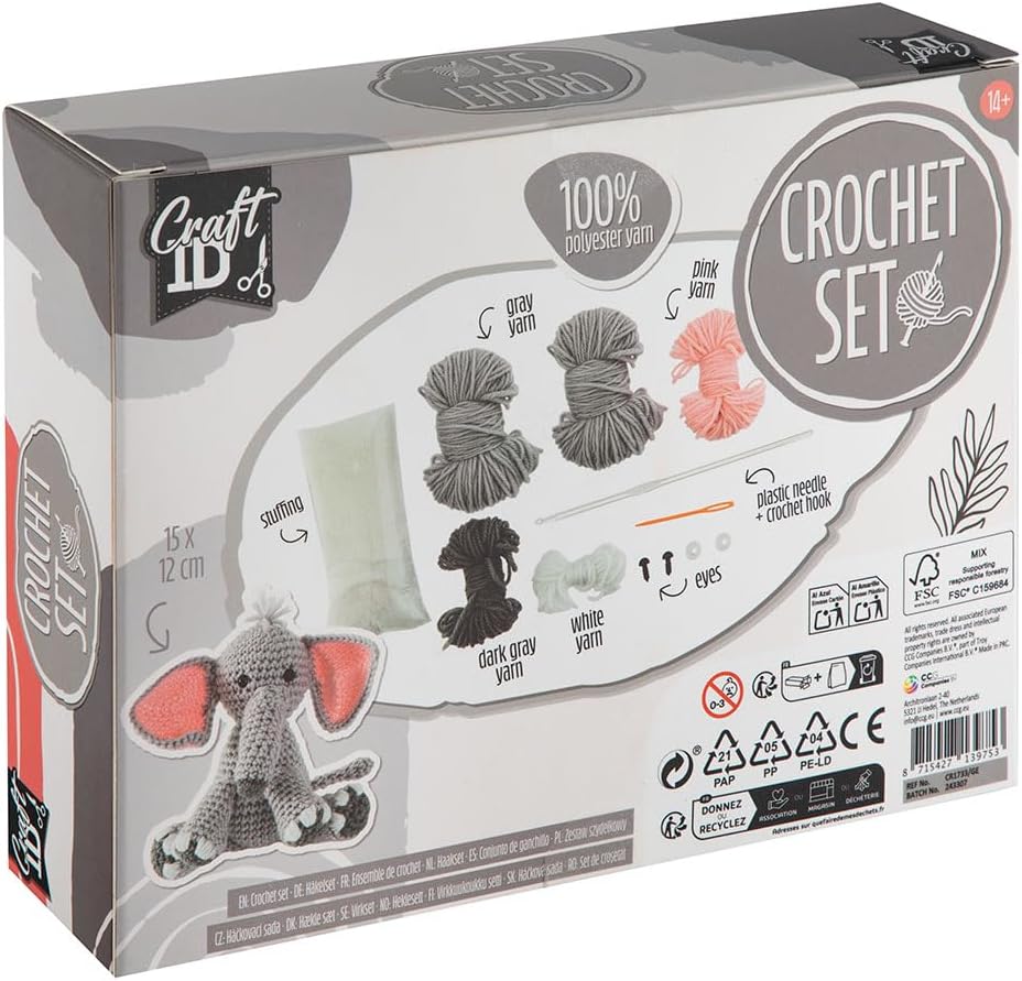 Craft ID CR1733 Elephant Crochet Kit