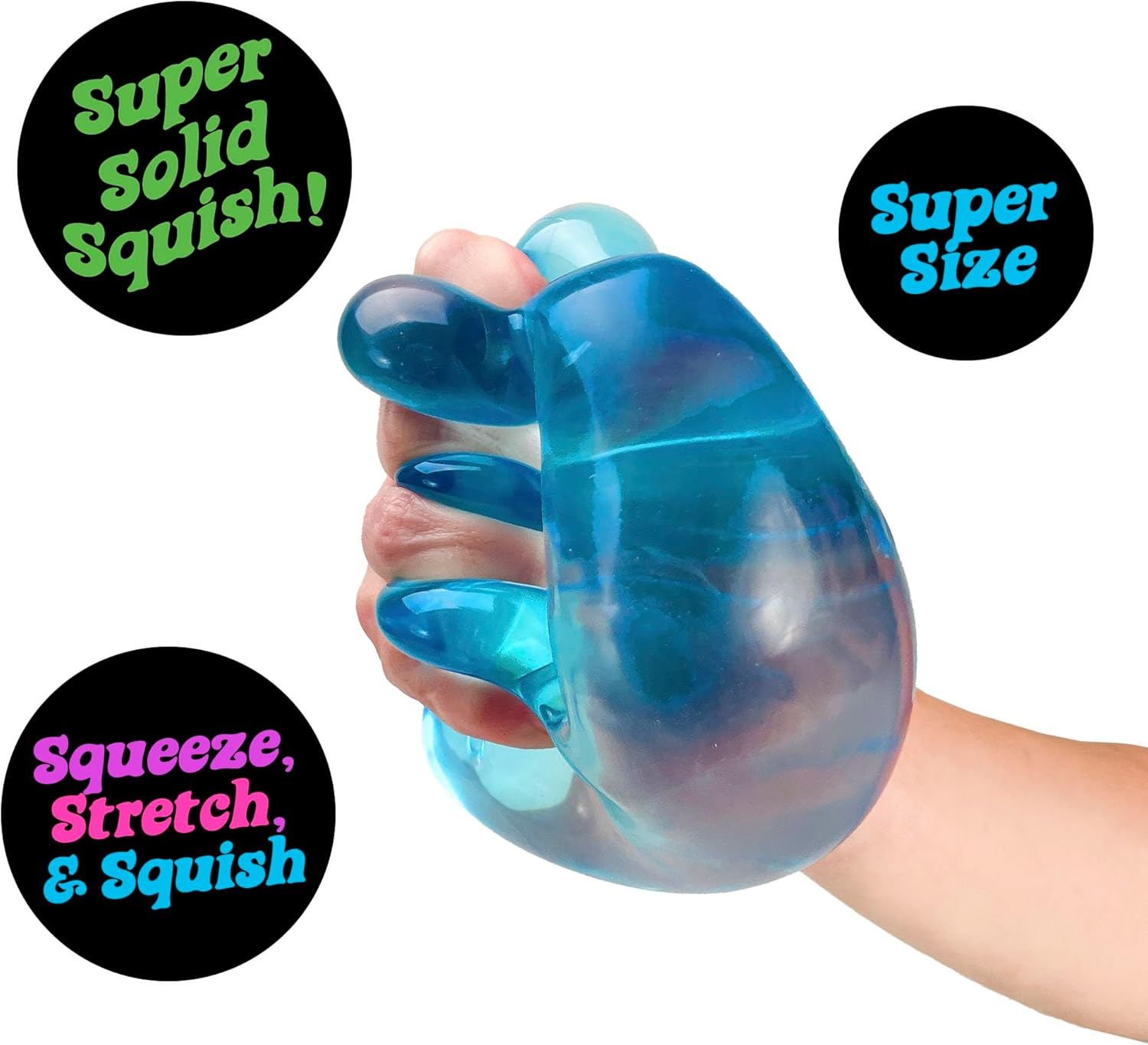 Schylling NeeDoh Niceberg - Sensory Squeeze Toy - Super Solid Squish - 7,6 cm Cube - Kleur kan variëren (Pack van 1