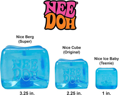 Schylling NeeDoh Niceberg - Sensory Squeeze Toy - Super Solid Squish - 7,6 cm Cube - Kleur kan variëren (Pack van 1
