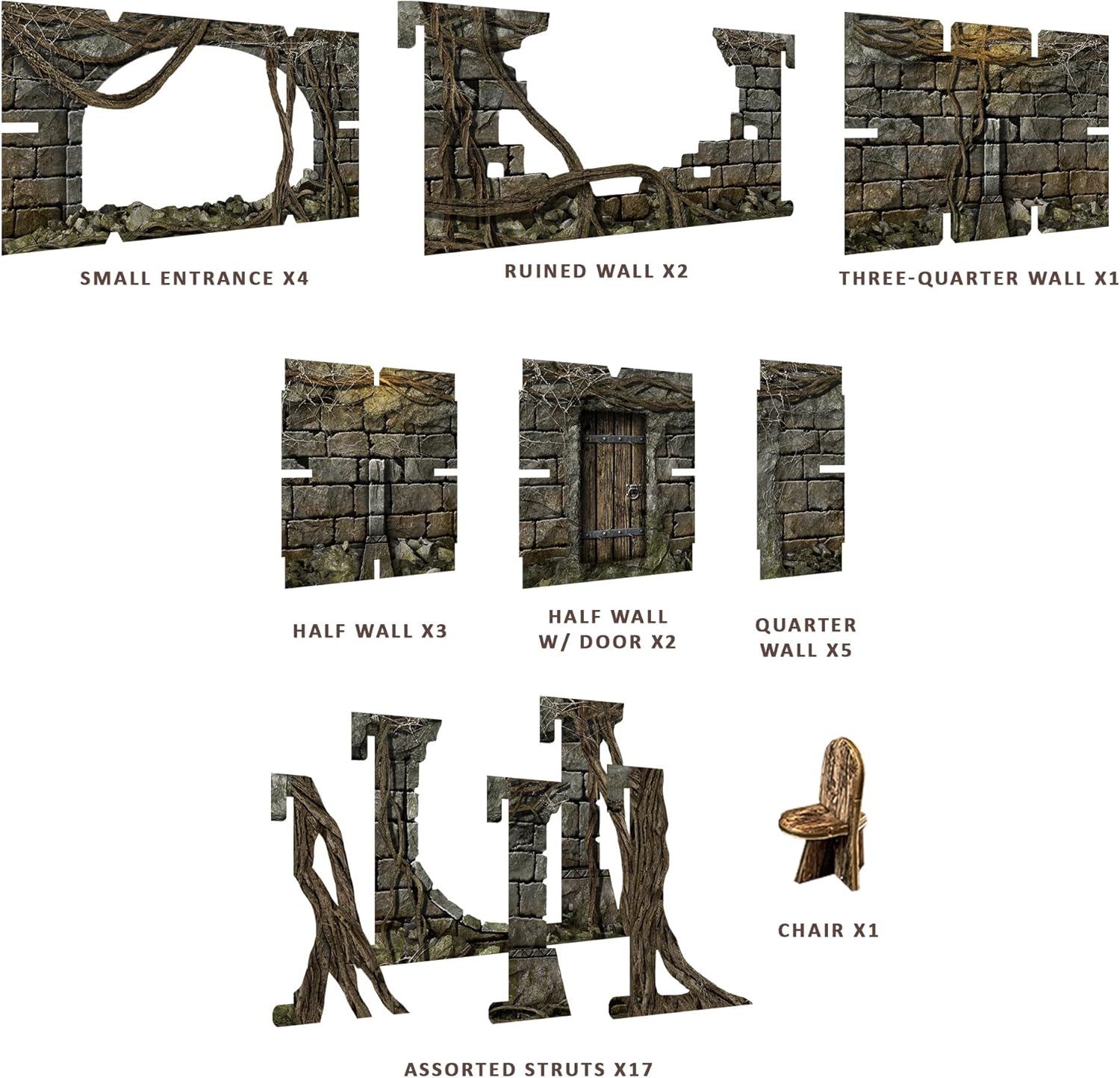 Fantasy Dungeon Terrain Vaults of Enveron Core Set - Battle Systems Terrain Immersive Scenery for D&D DND Maladum Pathfinder RPGs Full Color Heavy Duty Cardstock Printed Both Sides